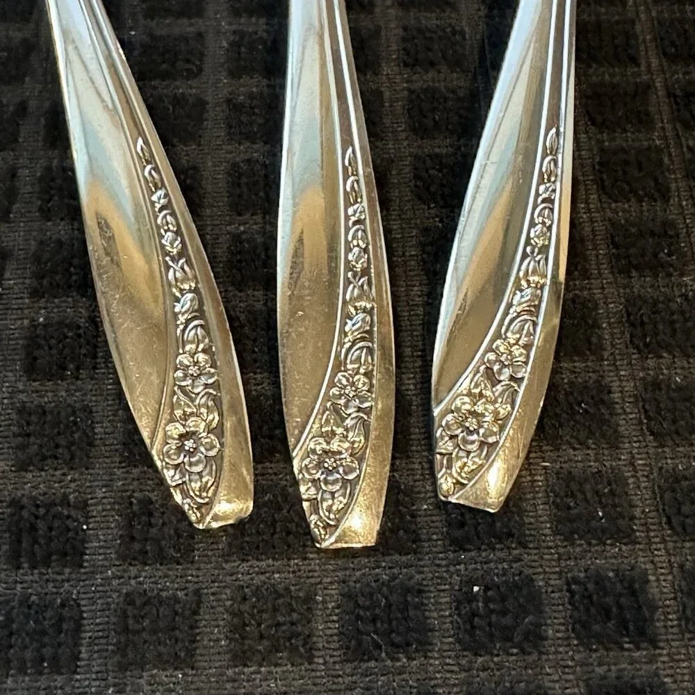 Wm Rogers IS Precious Mirror Silverplate 3 Pc Serving Set Fork Spoon Pie Server